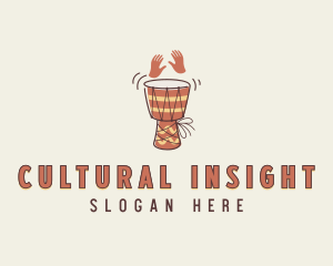 Djembe Percussion Instrument logo design