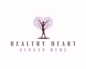 Female Heart Tree logo design