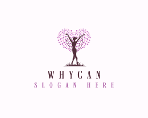 Woman - Female Heart Tree logo design