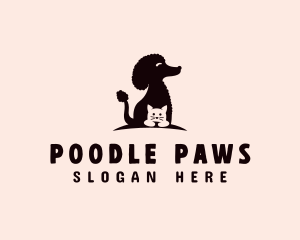 Poodle Dog Cat Pet logo design