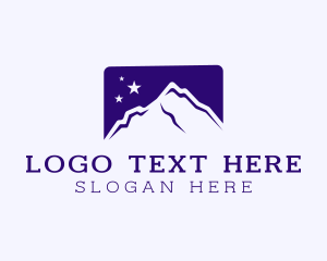 Silhouette - Mountain Night Stars logo design