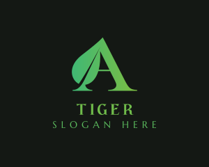 Vegetarian - Gradient Letter A Leaf logo design