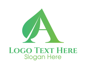 Serif - Gradient A Leaf logo design