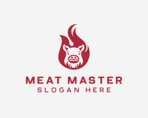 Pork Flame BBQ logo design