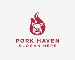 Pork Flame BBQ logo design