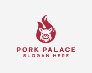 Pork - Pork Flame BBQ logo design