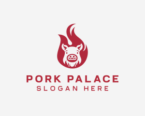 Pork Flame BBQ logo design