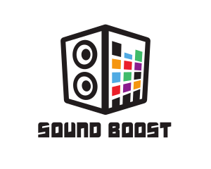 Amplifier - Colorful Stereo Box logo design