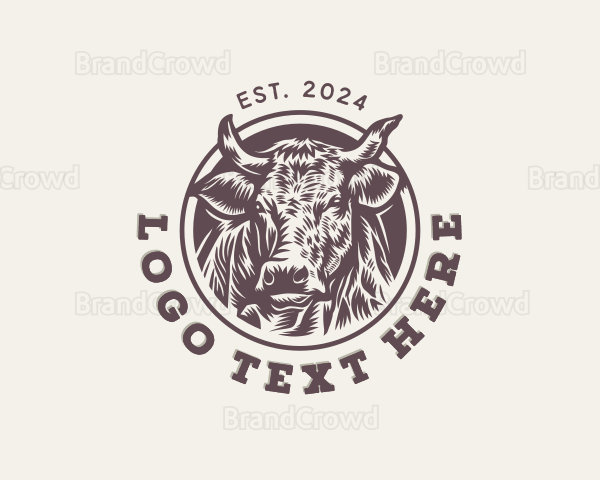 Cow Cattle Farm Animal Logo