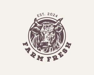 Cow Cattle Farm Animal logo design