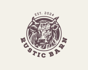 Cow Cattle Farm Animal logo design