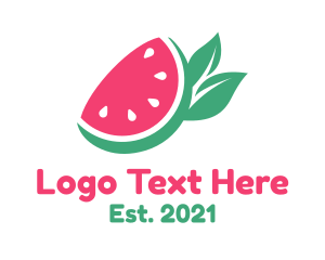 Healthy Restaurant - Vegan Watermelon Fruit Stand logo design