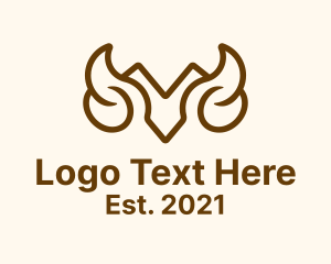 Zodiac - Minimalist Ram Head logo design