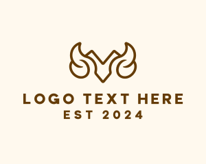 Zodiac - Ram Horn Head logo design