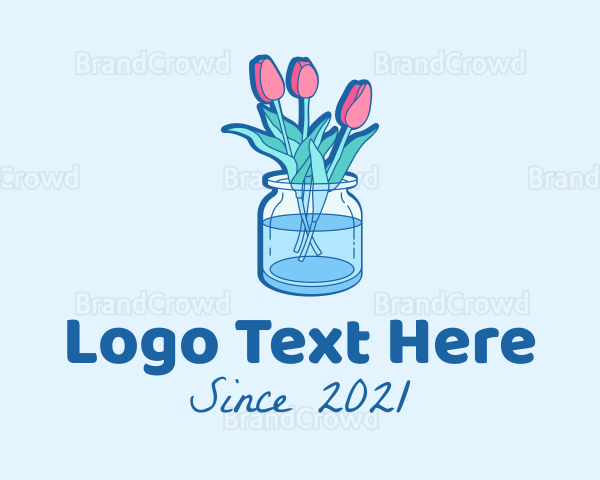 Tulips Flower Jar Logo