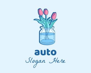 Tulips Flower Jar Logo