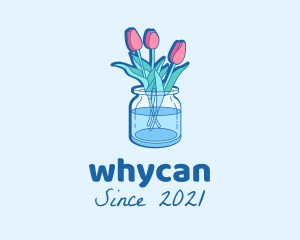 Gardening - Tulips Flower Jar logo design