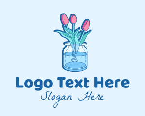 Tulips Flower Jar Logo