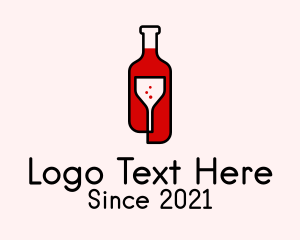Cocktail Bar - Red Wine Liquor logo design