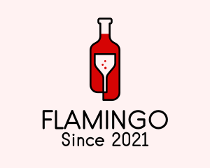 Alcoholic - Red Wine Liquor logo design