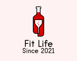 Alcoholic Beverage - Red Wine Liquor logo design