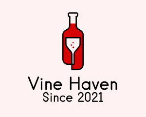 Red Wine Liquor  logo design