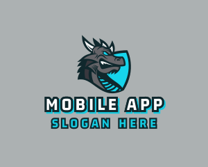 League - Gamer Dragon Shield logo design
