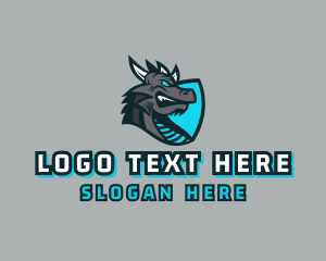 Mythology - Gamer Dragon Shield logo design