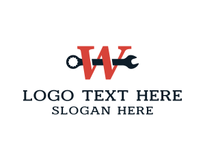 Tradesman - Mechanic Wrench Letter W logo design