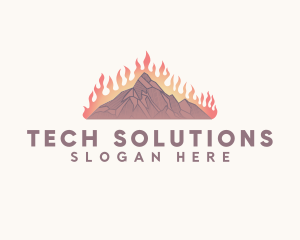 Mountain Climbing - Burning Mountain Outdoor logo design