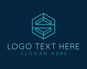 Tech Hexagon Letter S Logo