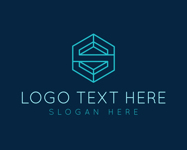 Expert - Tech Hexagon Letter S logo design