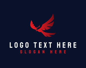 Red Falcon - Bird Eagle Wing logo design