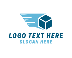 Courier Service - Box Shipping Wing logo design