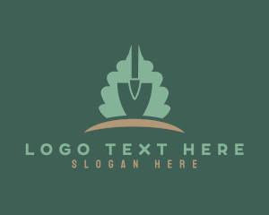 Farming - Garden Leaf Shovel logo design