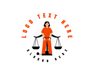 Woman - Justice Scale Prisoner logo design