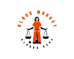 Criminal - Justice Scale Prisoner logo design