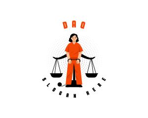 Inmate - Justice Scale Prisoner logo design