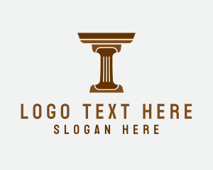 Classical - Law Firm Pillar Letter T logo design