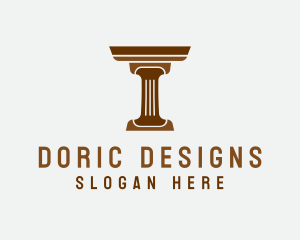 Doric - Law Firm Pillar Letter T logo design