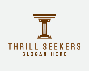 Law Firm Pillar Letter T logo design