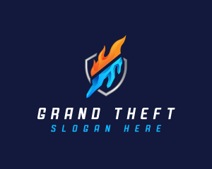Shield - Fire Ice Shield logo design