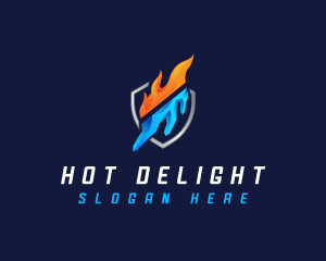 Fire Ice Shield logo design