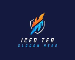 Fire Ice Shield logo design