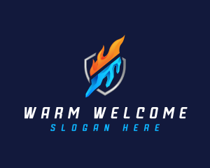 Fire Ice Shield logo design