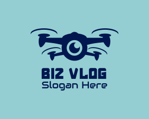 Vlog - Blue Camera Drone logo design