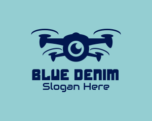 Blue Camera Drone  logo design