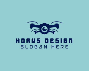 Blue Lens Drone  logo design