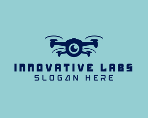 Blue Lens Drone  logo design