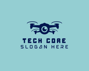 Blue Lens Drone  logo design